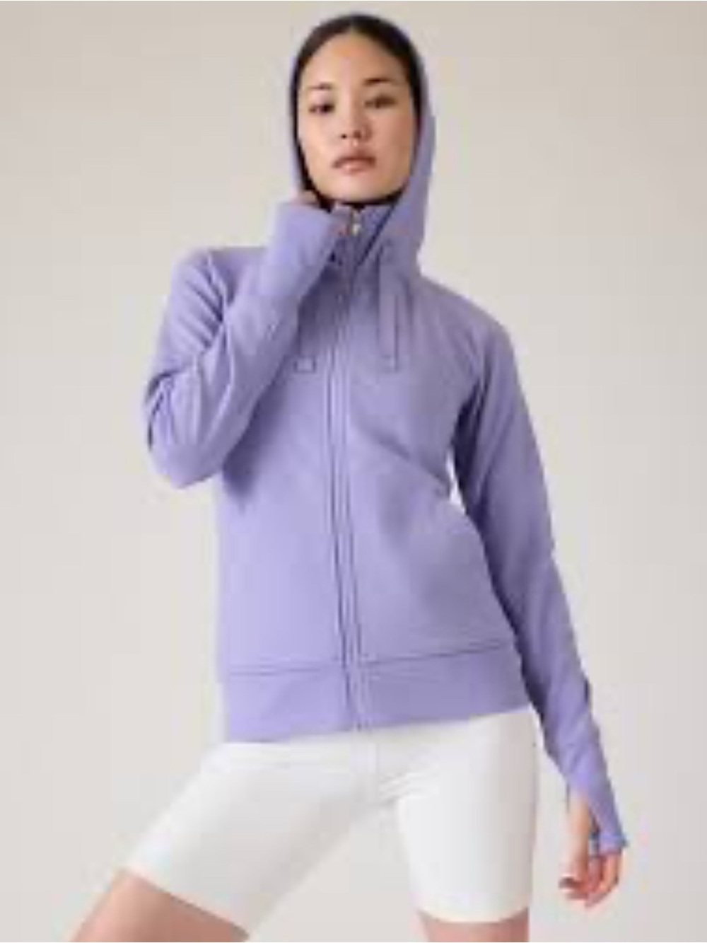 Athelta Triumph Hoodie Light Blue Womens Zip Hoodie Jacket